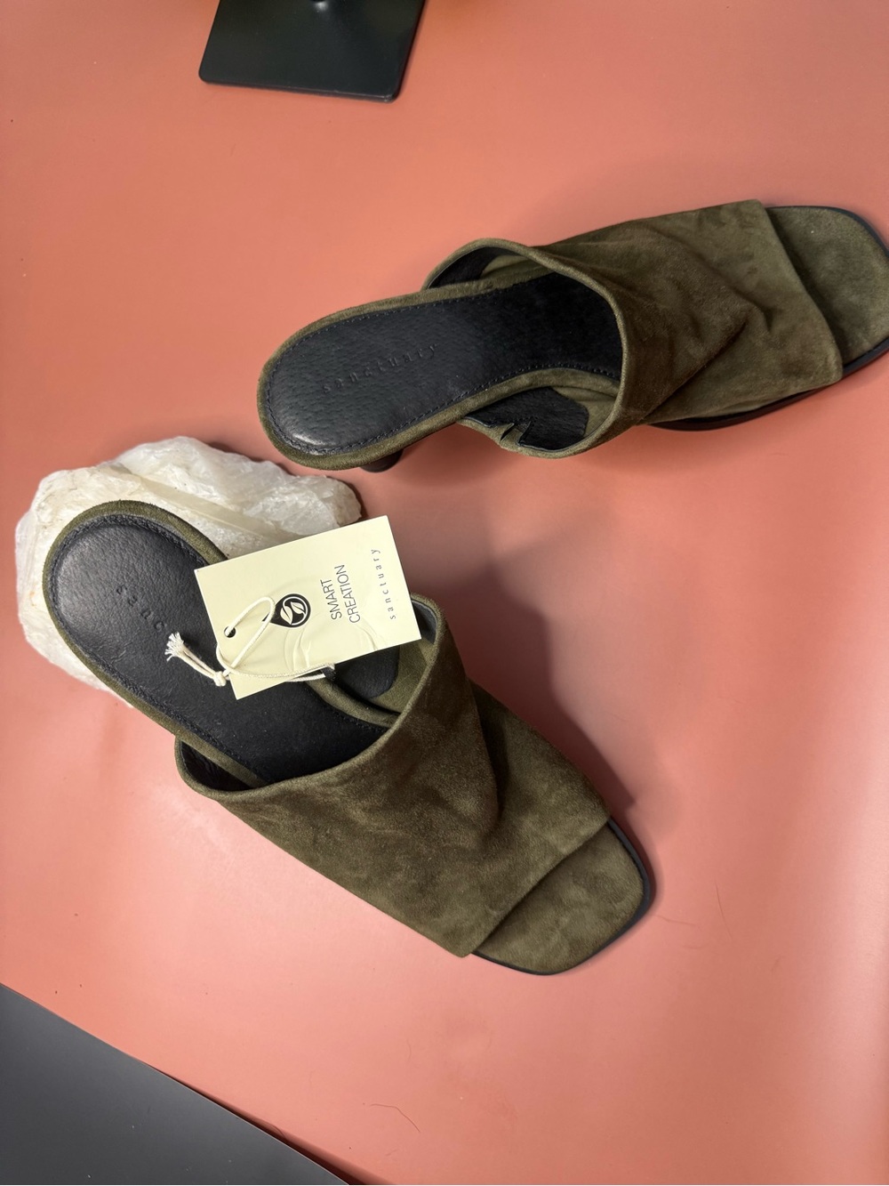 Sanctuary Olive Green Suede Slide Mules - Women